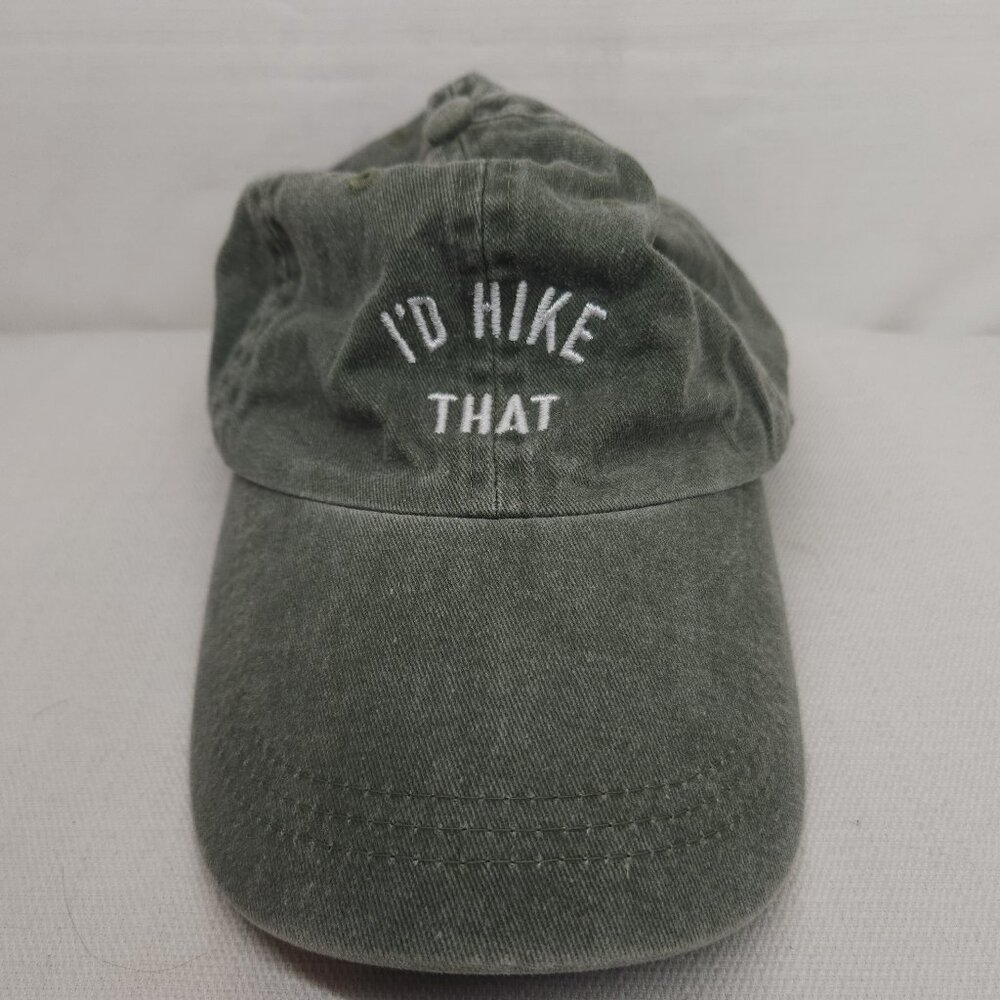 VTG Merkley I'd Hike That Funny Green Canvas Baseball Cap Hat Outdoors Unisex